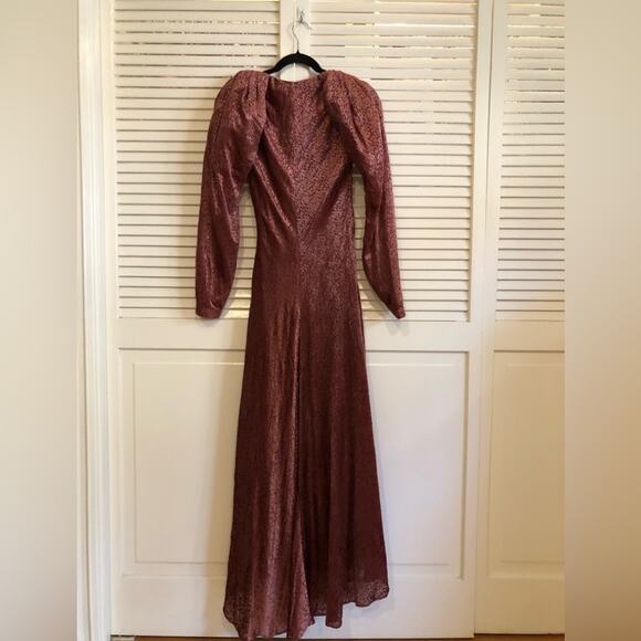 NWT Tanya Taylor Laureen Pink Velvet Maxi Dress - Picture 6 of 8